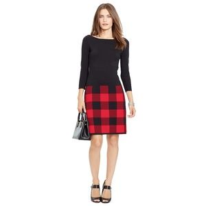 Ralph Lauren Sweater Dress Buffalo Check Size XS